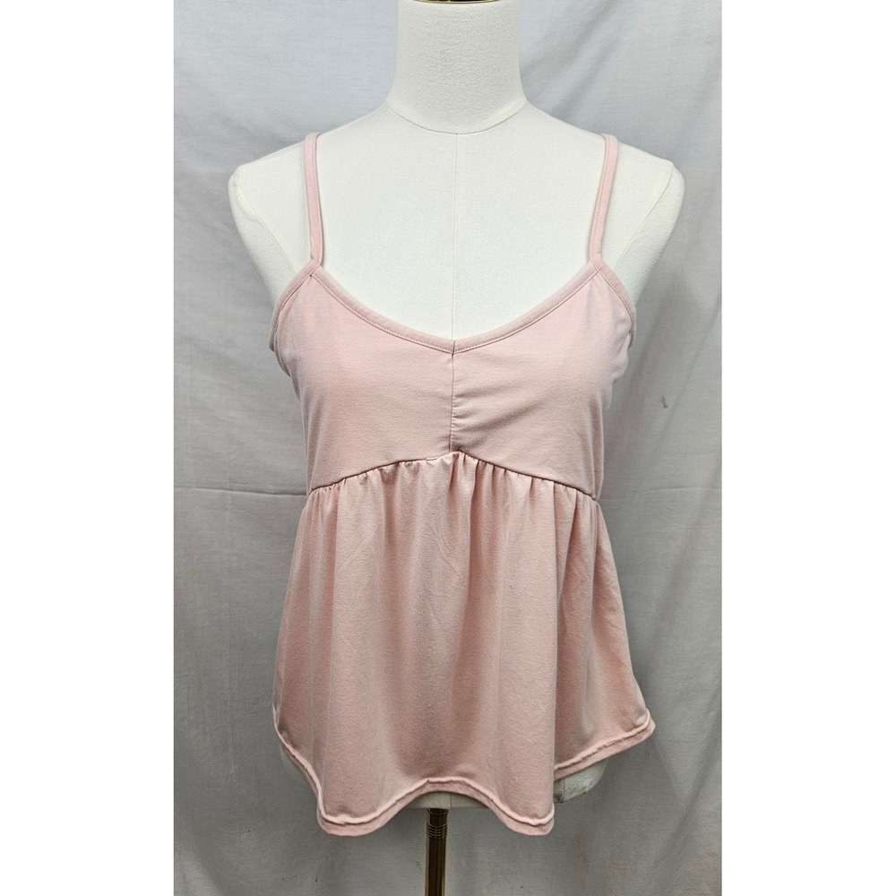 Lucky Brand Pink Babydoll Camisole Top Adjustable Straps Med Y2k Coquette - Picture 1 of 4